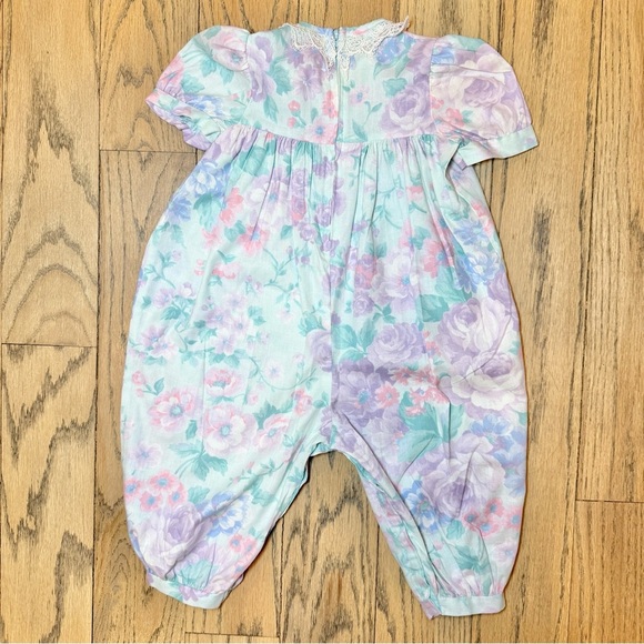 Vintage Polly Flinders Floral Bubble Bottom Babygirl Onepiece Romper 18 Months - Picture 8 of 14